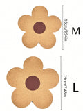 1Pc M Size 10cm Flower Wooden Heat Resistant Insulation Mat, Table Pot Pad For Wedding Christmas Gift