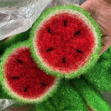 4pcs Random Color Watermelon Dishwashing Brush Acrylic Dishwashing Towel Round Ball Bowl Brush Korean Thickened