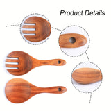 2pcs Salad Servers, Wood Salad Tongs, Salad Spoon and Fork Set, Long Handle Salad Server Set for Mixing, Tossing and Cooking