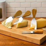 4 PCS Cheese Knife Set for Charcuterie Board, Wood Handle Stainless Steel Cheese Slicer & Cutter Utensils with Mini Knife, Butter Knife, Fork