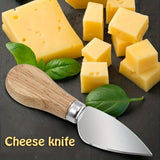 4 PCS Cheese Knife Set for Charcuterie Board, Wood Handle Stainless Steel Cheese Slicer & Cutter Utensils with Mini Knife, Butter Knife, Fork