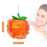 6 Pieces Cute Fruit Bath Shower Sponge Loofahs Mesh Pouf Shower Ball Colorful Cartoon Body Scrubber Balls Shower Mesh