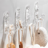4pcs Acrylic Diamond Wall Hooks - Heavy Duty, Waterproof, Adhesive Hooks For Hanging Towels, Coats & More