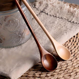 5pcs Long Handled Wooden Coffee Spoons, 7.8-Inch Mixing Spoons Tea Spoons Ice Cream Spoons for Kitchen