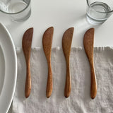 4pcs Butter Knife, 5.9 Inch Wooden Jam Spreader Mini Butter Spreaders Knife Kitchen Restaurant Spreader Condiment Knives for Jelly Sandwich Cheese