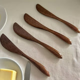 4pcs Butter Knife, 5.9 Inch Wooden Jam Spreader Mini Butter Spreaders Knife Kitchen Restaurant Spreader Condiment Knives for Jelly Sandwich Cheese