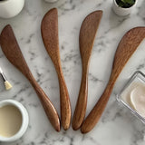 4pcs Butter Knife, 5.9 Inch Wooden Jam Spreader Mini Butter Spreaders Knife Kitchen Restaurant Spreader Condiment Knives for Jelly Sandwich Cheese