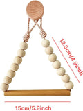 Bathroom Toilet Paper Holder Wooden Bead Toilet Roll Holder Hanging Toilet Paper String Holder (Wood Color)