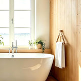 Bathroom Toilet Paper Holder Wooden Bead Toilet Roll Holder Hanging Toilet Paper String Holder (Wood Color)