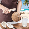 Coconut Breaker Tool Opener Cutter Cracker with Wooden Handle, Stainless Steel Double-Ended Coconut Puncher Kitchen Gadget Tools, Practical Cutting Knife for Hard-Shelled Fruit