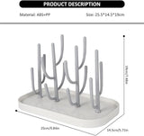 Countertop Bottle Drying Rack with Removable Base, Multi-purpose Detachable Storage Dryer Stand for Water Bottles Mugs and Small Gadgets, Gray