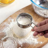 2 Pack Powdered Sifter for Sugar- Flour Sifter Mini Small Drainer for Baking, Powder, Sugar and Coffee Pastas Tea Strainer (Silver)