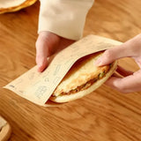 S-50PCS Grease-Resistant Paper Food Bags, Disposable Kraft Paper Bags for Baking and Air Fryer 15*17cm