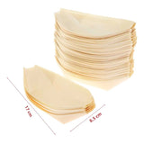 50Pcs Disposable Wooden Plates for Sushi Salad and Desserts, Pine Wood Bowls, Eco-Friendly Food Serving Dishes 6IN