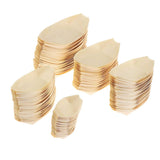 50Pcs Disposable Wooden Plates for Sushi Salad and Desserts, Pine Wood Bowls, Eco-Friendly Food Serving Dishes 6IN