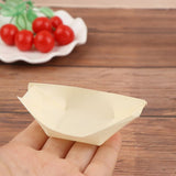 50Pcs Disposable Wooden Plates for Sushi Salad and Desserts, Pine Wood Bowls, Eco-Friendly Food Serving Dishes 6IN