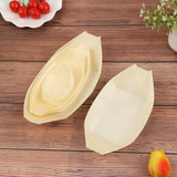 50Pcs Disposable Wooden Plates for Sushi Salad and Desserts, Pine Wood Bowls, Eco-Friendly Food Serving Dishes 6IN