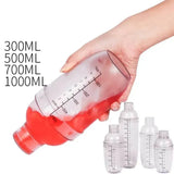 1PC Plastic Cocktail Shaker 500ml for Home Bar, Drink Mixing Utensil with Transparent and Black Scale
