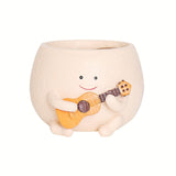 Resin Guitar-Shaped Succulent Plant Pots, Unique Irregular Design with Drainage Hole