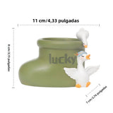 Resin Goose Shaped Flower Pot, Decorative Planter for Plants and Garden, Cartoon Style Desk and Garden Ornament
