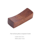 Set of 8 Wooden Chopsticks Rest(Coconut Brown) Handcrafted Wood Chopsticks Stand Dinner Spoon Stand Concave Shape