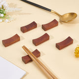 Set of 8 Wooden Chopsticks Rest(Coconut Brown) Handcrafted Wood Chopsticks Stand Dinner Spoon Stand Concave Shape