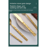 4 PCS Flatware Set for 8 Gold Silverware Set Hammered Handle Dishwasher Safe Mirror Effect include Dinner Forks Spoons
