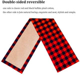 Red and Black Small Buffalo Check Table Runner 14x72-Inch Home Fashions Farmhouse Living Buffalo Check Table
