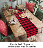 Red and Black Small Buffalo Check Table Runner 14x72-Inch Home Fashions Farmhouse Living Buffalo Check Table