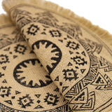 Round Placemats Set of 4, Dining Winter Modern Dinner Braided Beige Boho Round Table and Fall Circle Placemats Boho Tassels