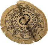 Round Placemats Set of 4, Dining Winter Modern Dinner Braided Beige Boho Round Table and Fall Circle Placemats Boho Tassels