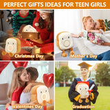Plush Toy Night Light Alarm Clock for Kids, Multiin-one Cozy Toast Plushies Bed Clock with Dual Alarm , Lamp Birthday Gifts Ideal