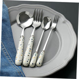 4pcs Drink Spoons dessert spoon coffee teaspoon drinks matte tableware Kitchen Tableware Spoons Ice Cream Dessert Spoon ice cream