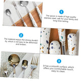 4pcs Drink Spoons dessert spoon coffee teaspoon drinks matte tableware Kitchen Tableware Spoons Ice Cream Dessert Spoon ice cream
