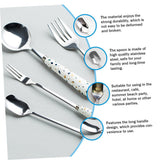 4pcs Drink Spoons dessert spoon coffee teaspoon drinks matte tableware Kitchen Tableware Spoons Ice Cream Dessert Spoon ice cream
