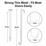 Metal Over Door Hooks Single Hook Christmas Wreath Hook Rack for Hanging Coats Hats Robes Towel Bathroom Door Hangers
