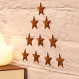 50pcs Rusty Stars Rusted Metal Star Miniature Barn Stars Craft Stars with Hole for Farmhouse Rustic Decoration