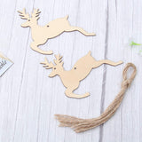 10pcs Unfinished Wood Slices Wooden Hanging Ornaments Wood Slices Blank Wood Elk Slices Deer Hanging Decorations Wooden