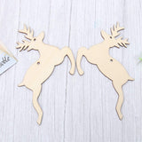 10pcs Unfinished Wood Slices Wooden Hanging Ornaments Wood Slices Blank Wood Elk Slices Deer Hanging Decorations Wooden