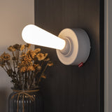 Toggle Lever Night Light  Creative Switch Light Cute Retro Night Light for Bedroom Living Room Bedside Office (Gray)