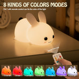 Night Lights for Kids, 7 Color Light Silicone for Baby Nursery, Portable USB Rechargeable Bedside Lamp