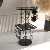 360° Rotating Acrylic Sunglasses & Eyeglasses Display Rack - Double-Tier Black Tabletop Organizer for Eyewear