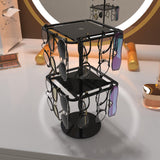 360° Rotating Acrylic Sunglasses & Eyeglasses Display Rack - Double-Tier Black Tabletop Organizer for Eyewear