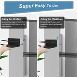 2 Pack Magnetic Spice Rack for Refrigerator, Strong Magnetic Shelf with Removable Hooks, Magnetic fridge for Holding Jars
