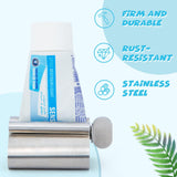 2PCS Toothpaste Squeezers, Toothpaste Tube Squeezer Metal Toothpaste Dispenser Stainless Steel Toothpaste Squeezer Tube Holder