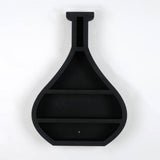 Newest Wall Mounted Floating Shelves Wooden Vase Crystal Wall Shelf Black Creative Crystal Holder Essential Oil Display