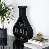 Newest Wall Mounted Floating Shelves Wooden Vase Crystal Wall Shelf Black Creative Crystal Holder Essential Oil Display
