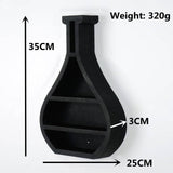 Newest Wall Mounted Floating Shelves Wooden Vase Crystal Wall Shelf Black Creative Crystal Holder Essential Oil Display
