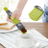 Stalls Adjustable Measuring Spoon Dual Sided Movable Metering Spoon with Leveler in Semi-Liquid Ingredients Sugar Coffee