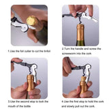 Opener Waiter Corkscrew Wine Key with Foil Cutter&Wine Stopper-Classic All-in-one Corkscrew Bottle Opener For Beer Bar